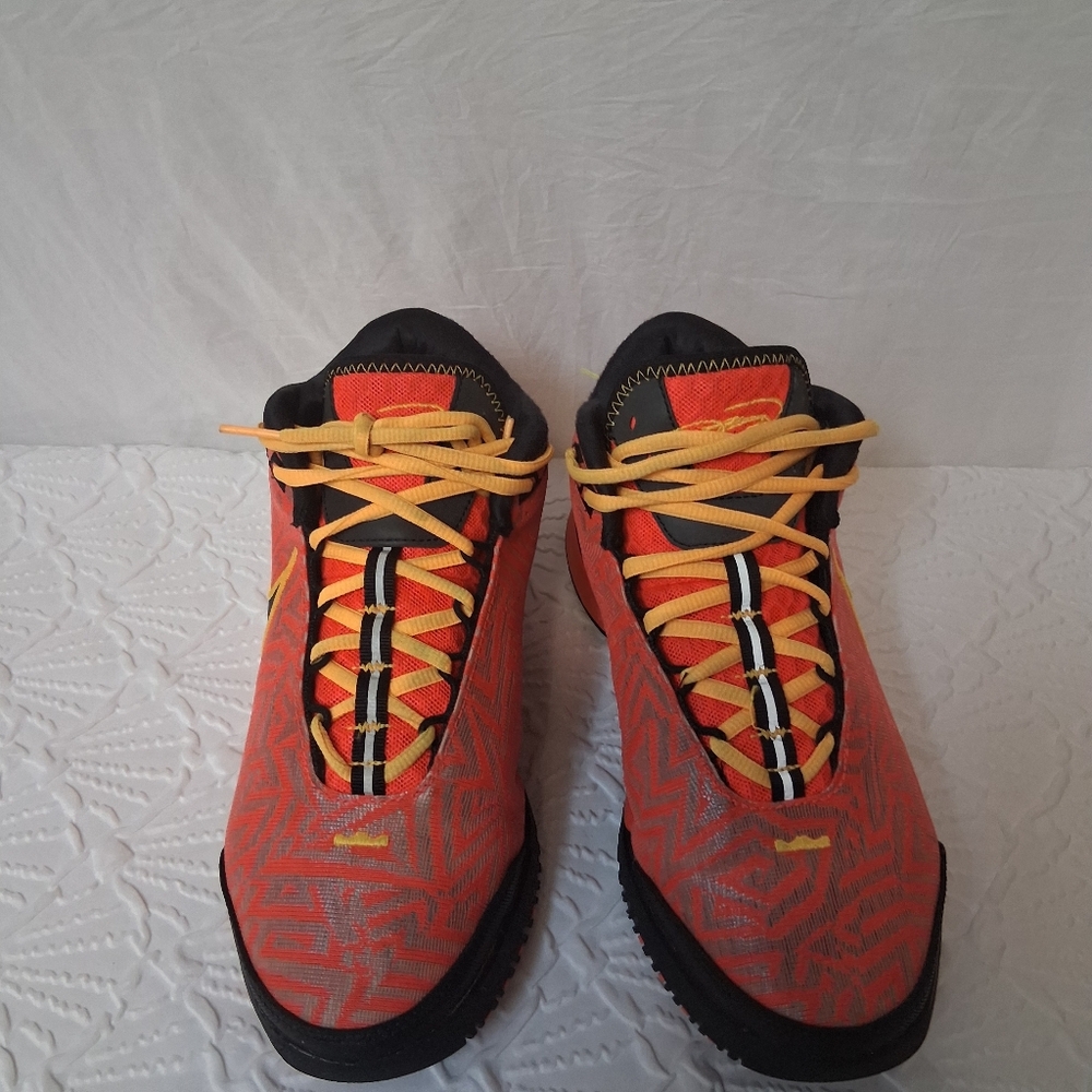 Nike Nxxt Genisus Orange Le Bron and Yellow Basketboll Shoes Mens Patterned Sz 7 - Picture 4 of 17